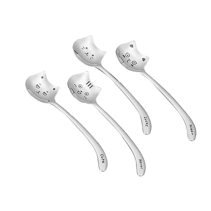 Japanese and Korean Long-tailed Cat Curly-tailed Cat Coffee Spoon