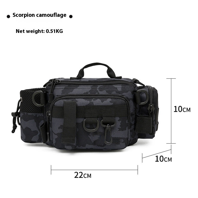 Multifunctional Rod Waist Bag Single Room Backpack Fishing Crossbody Bag