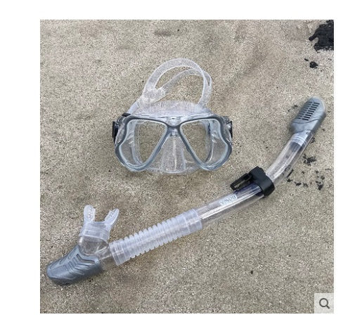 Snorkeling Sambo Set Full Dry Snorkel Large Frame Anti-fog Myopia Goggles Swimming Equipment Mask