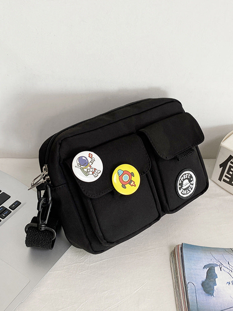 Men's Shoulder Messenger Bag Badge Crossbody Bag