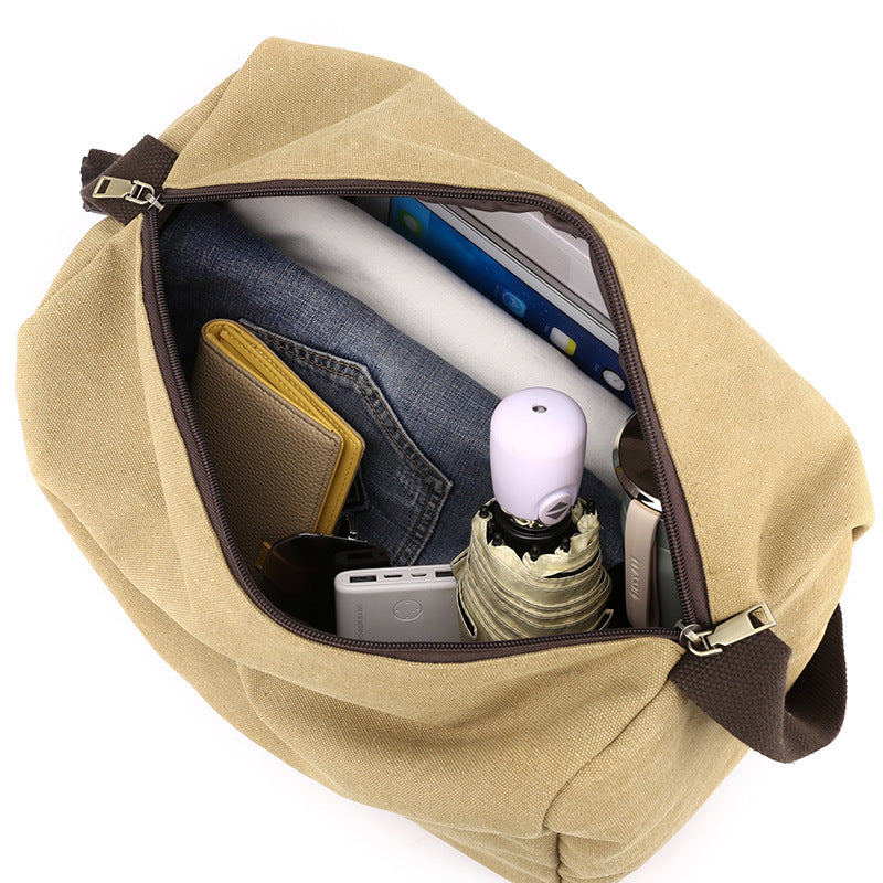 Retro Canvas Sports Gym Large-capacity Crossbody Bag