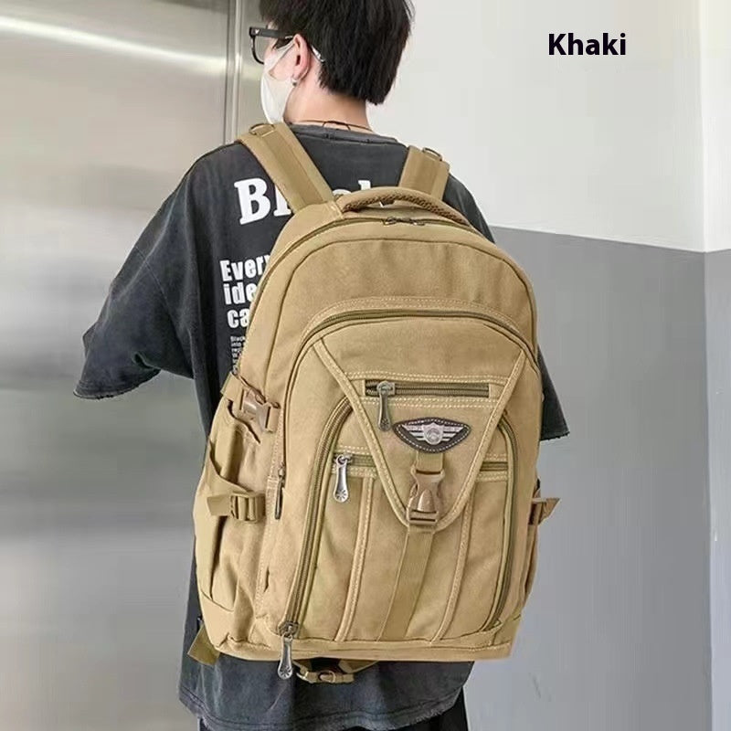 Thick Canvas Backpack Men's Wear-resistant And Durable