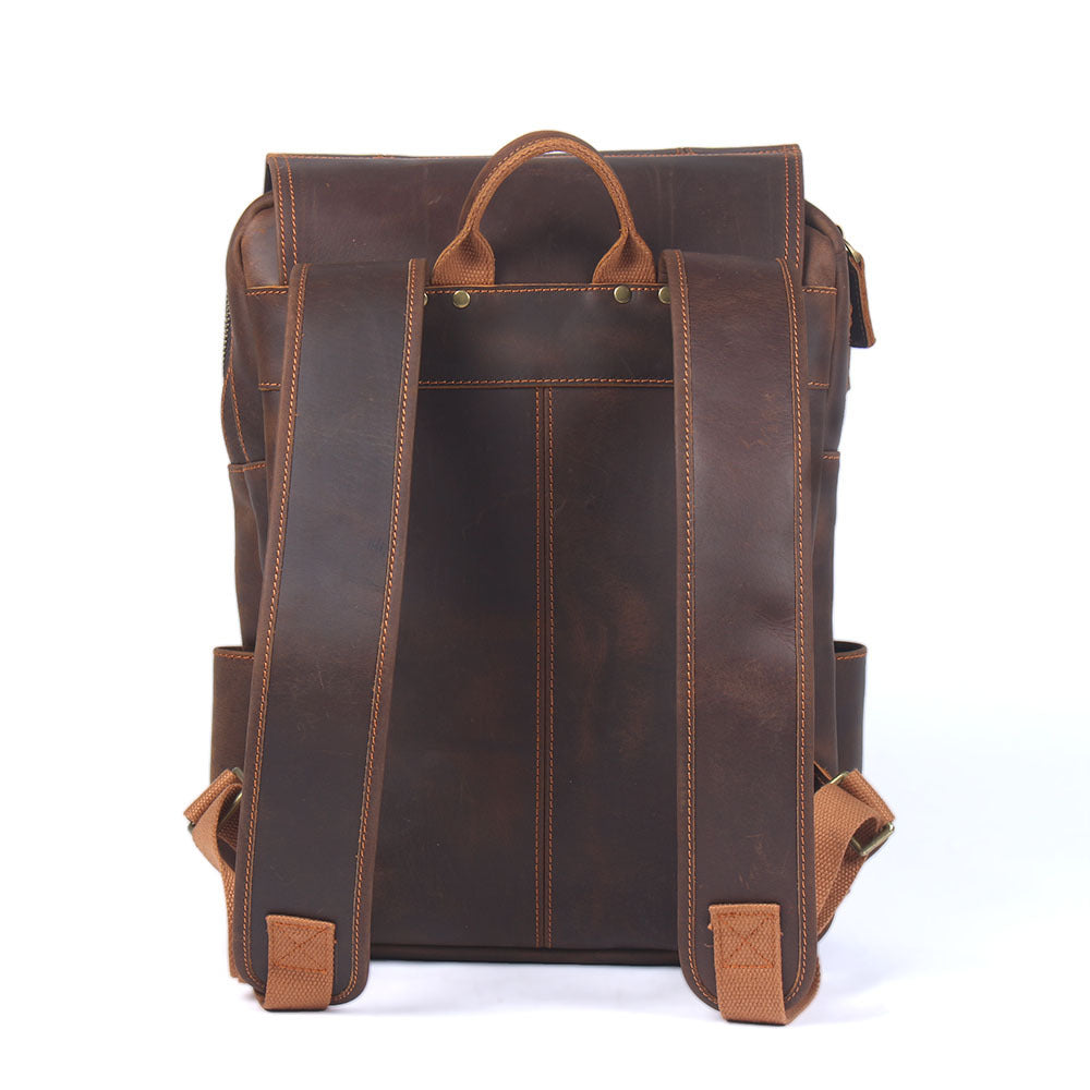 Vintage Large Capacity Crazy Horse Leather Backpack