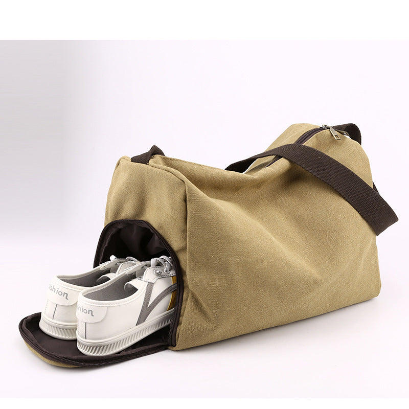 Retro Canvas Sports Gym Large-capacity Crossbody Bag