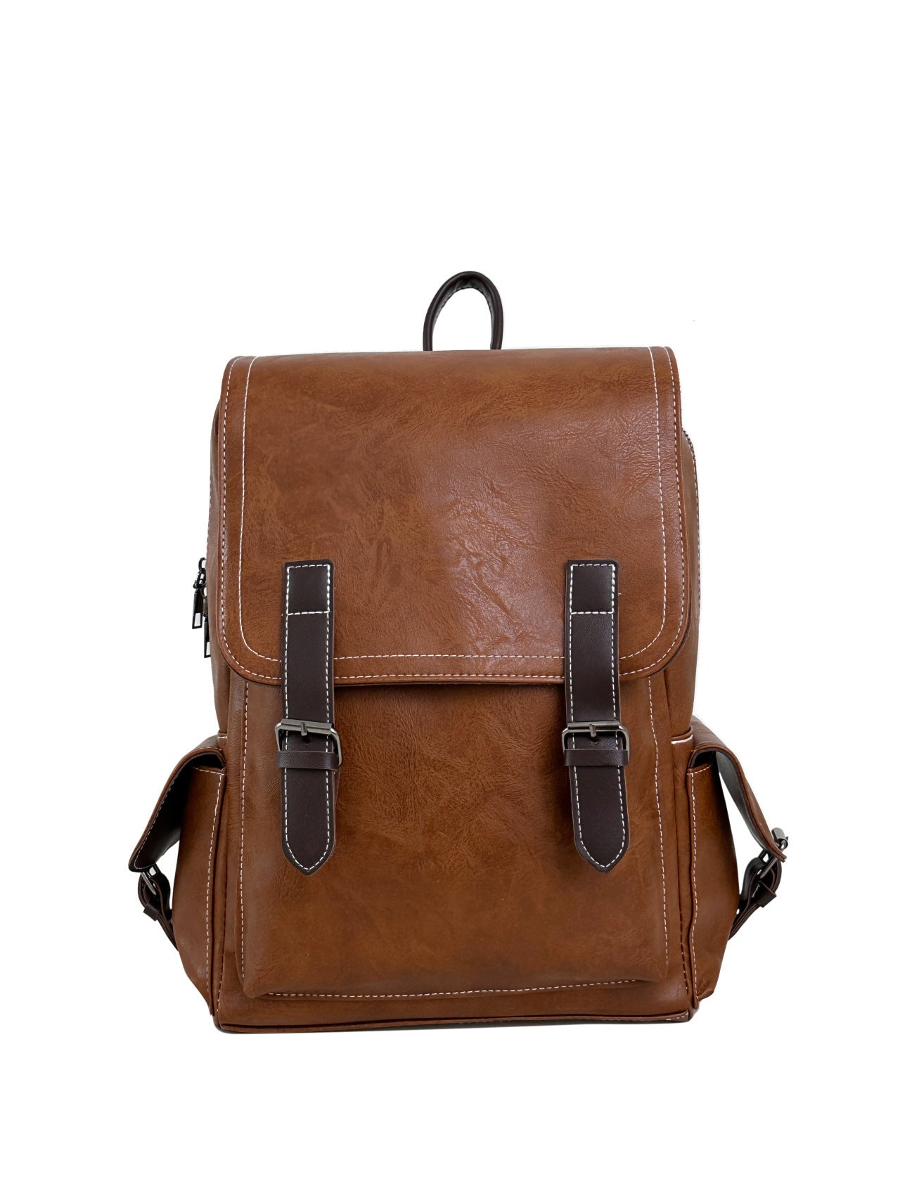 Authentic Leather Tactile Feel Retro Campus Outdoor Travel Backpack