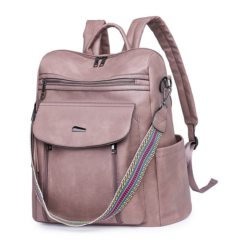 PU Retro Lady's Bags Large Capacity Women's Backpack