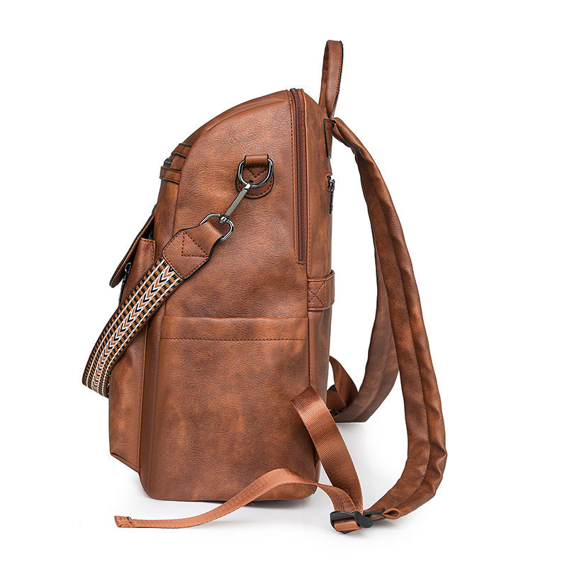 PU Retro Lady's Bags Large Capacity Women's Backpack