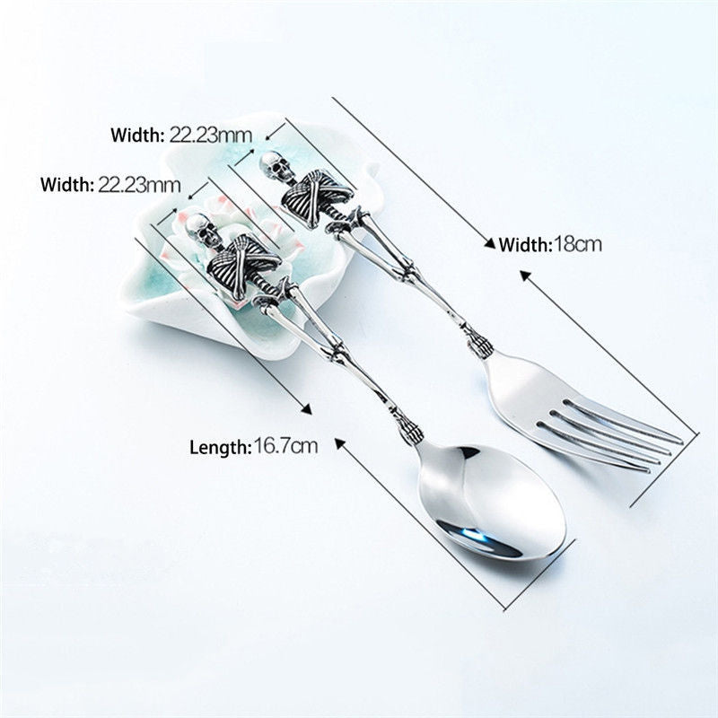 Stainless steel fork and spoon