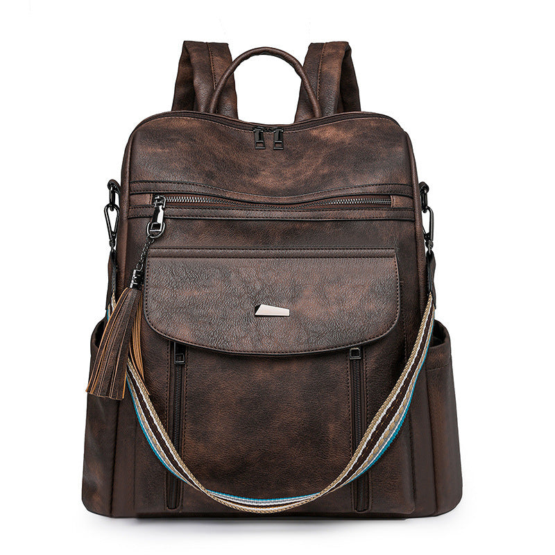 PU Retro Lady's Bags Large Capacity Women's Backpack