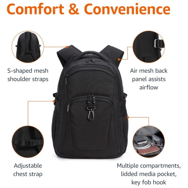 Student Black Computer Backpack Business Large Capacity