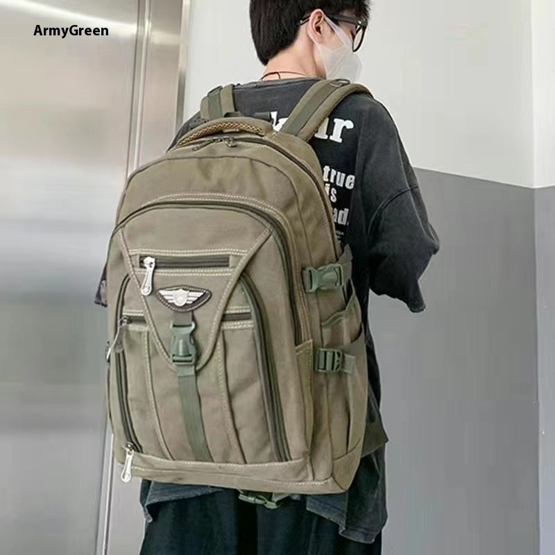 Thick Canvas Backpack Men's Wear-resistant And Durable