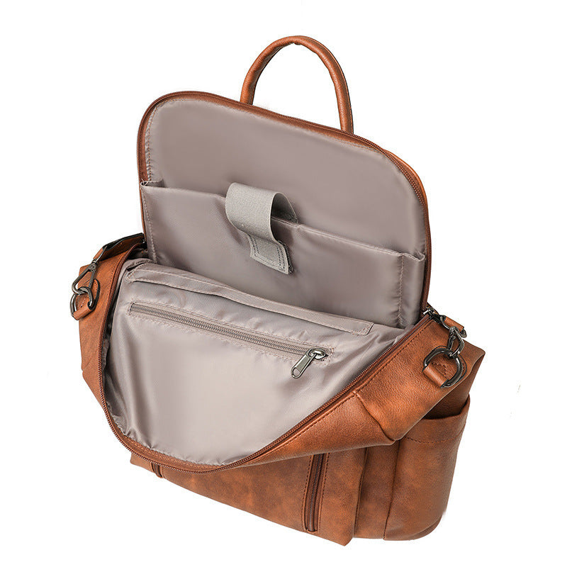 PU Retro Lady's Bags Large Capacity Women's Backpack