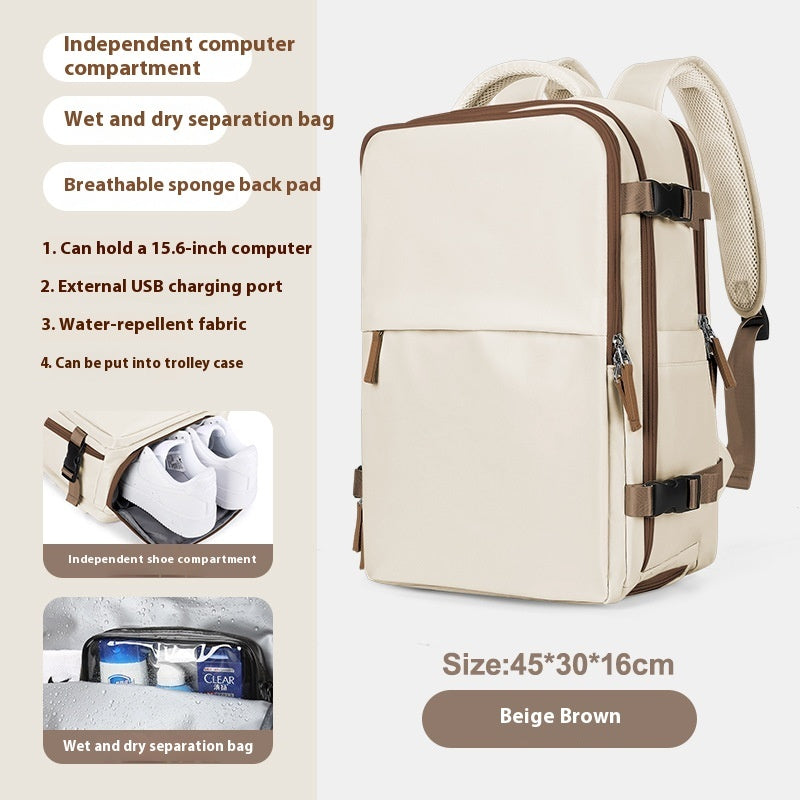 Backpack Women's Large Capacity Travel Men's Business Trip Can Be Expanded