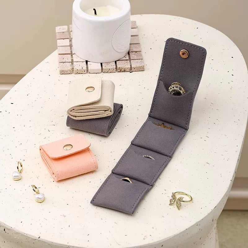 Simple And Convenient Grid Jewelry Mini Microfiber Ring Buggy Bag