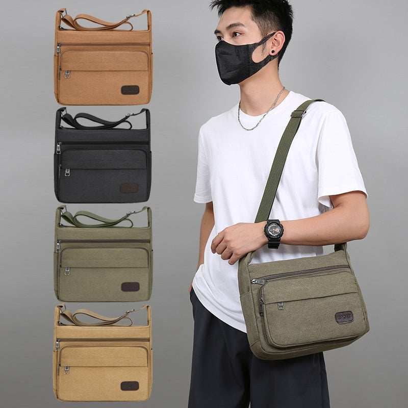 Multifunctional Leisure Large Storage Device Canvas Crossbody Travel Bag