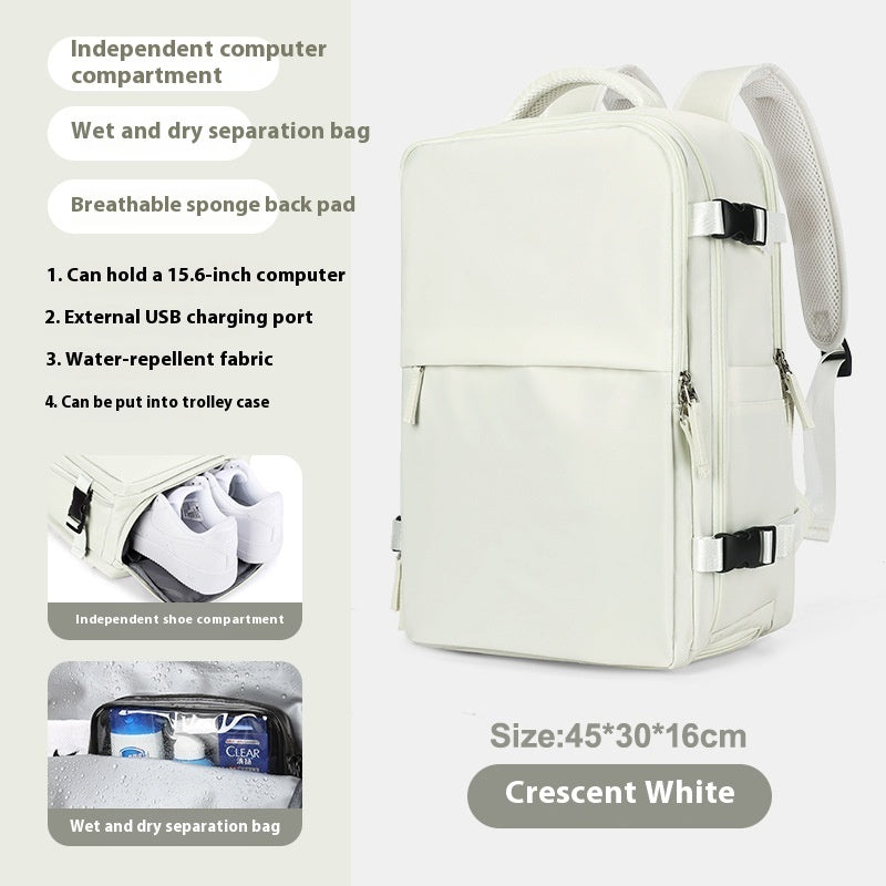 Backpack Women's Large Capacity Travel Men's Business Trip Can Be Expanded