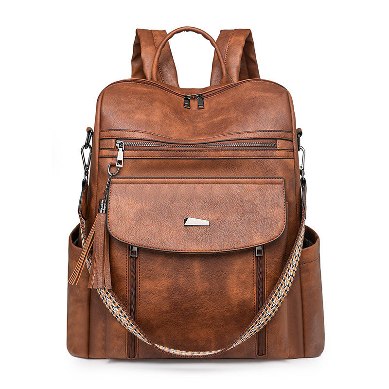 PU Retro Lady's Bags Large Capacity Women's Backpack