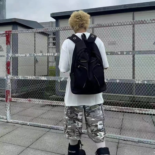 Nylon Multi-pocket Black Tactical Large Capacity Backpack