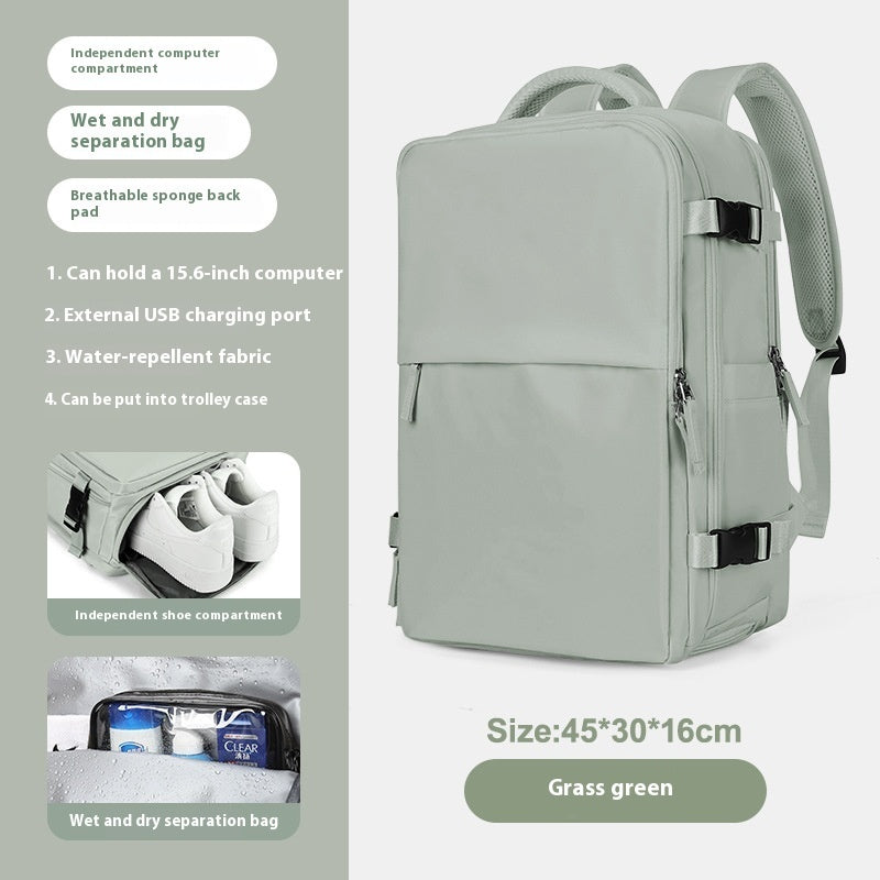 Backpack Women's Large Capacity Travel Men's Business Trip Can Be Expanded