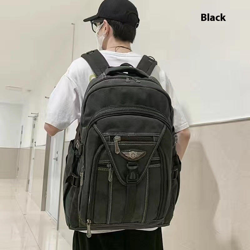 Thick Canvas Backpack Men's Wear-resistant And Durable