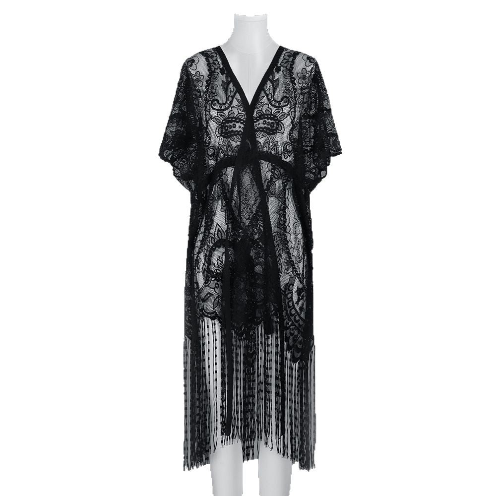Self-tie Lace Cashew Sunscreen Shawl For Women