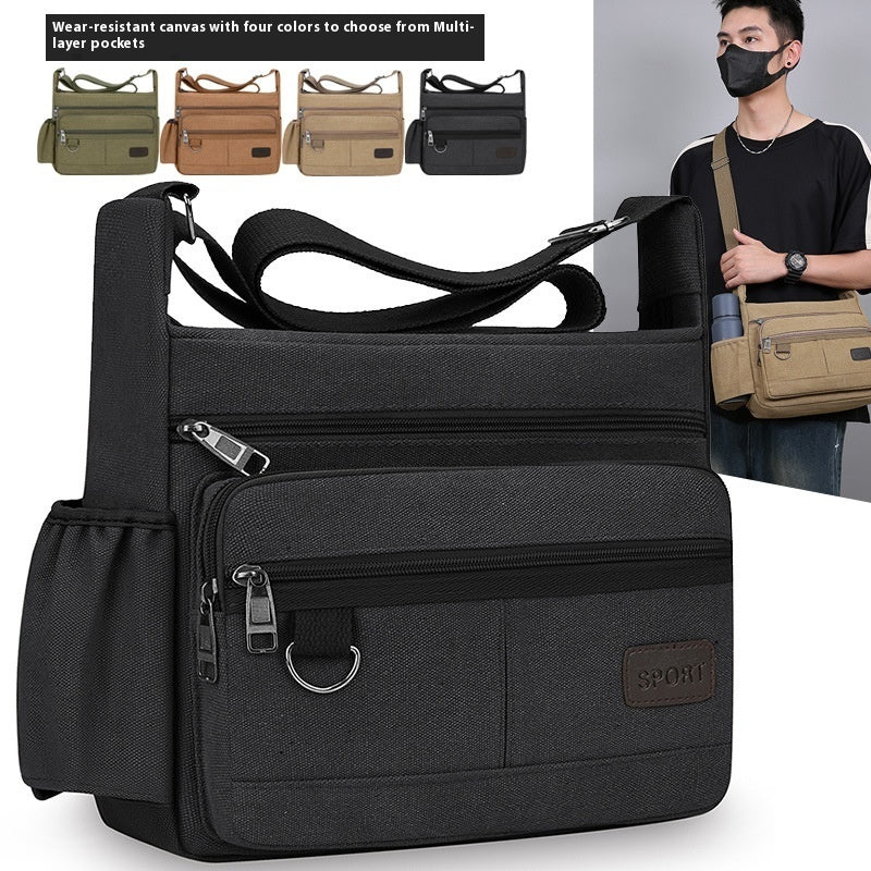 Multifunctional Leisure Large Storage Device Canvas Crossbody Travel Bag