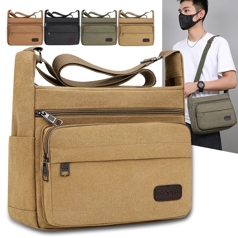 Multifunctional Leisure Large Storage Device Canvas Crossbody Travel Bag