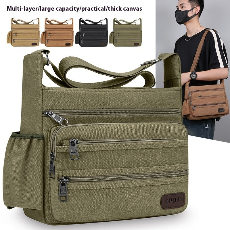 Multifunctional Leisure Large Storage Device Canvas Crossbody Travel Bag
