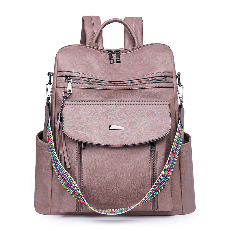 PU Retro Lady's Bags Large Capacity Women's Backpack